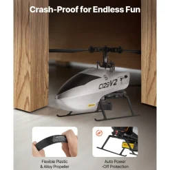 VEVOR RC Helicopter, 2.4GHz Single Propeller Remote Control Helicopter with Gyro, 4-Channel RC Airplane for Beginner,  39 Min Flight Time, One-Key Takeoff/Landing, Toys for Kids Ages 8 and up