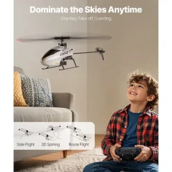 VEVOR RC Helicopter, 2.4GHz Single Propeller Remote Control Helicopter with Gyro, 4-Channel RC Airplane for Beginner,  39 Min Flight Time, One-Key Takeoff/Landing, Toys for Kids Ages 8 and up