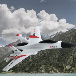 VEVOR RC Plane, 2.4GHZ 4 Channel Remote Control Airplane with 6-Axis Gyro Stabilizer, Ready to Fly Fighter Aircraft Plane Toy with 2 Batteries, Easy to Fly RC Glider for Adults Kids Beginners Boys
