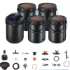 VEVOR RDWC Hydroponics Grow System, Hydroponic Growing Kit with Top Drip, Recirculating Deep Water Culture 4 Buckles and 1 Reservoir, with Air Pump and Water Level Device for Leafy Vegetables