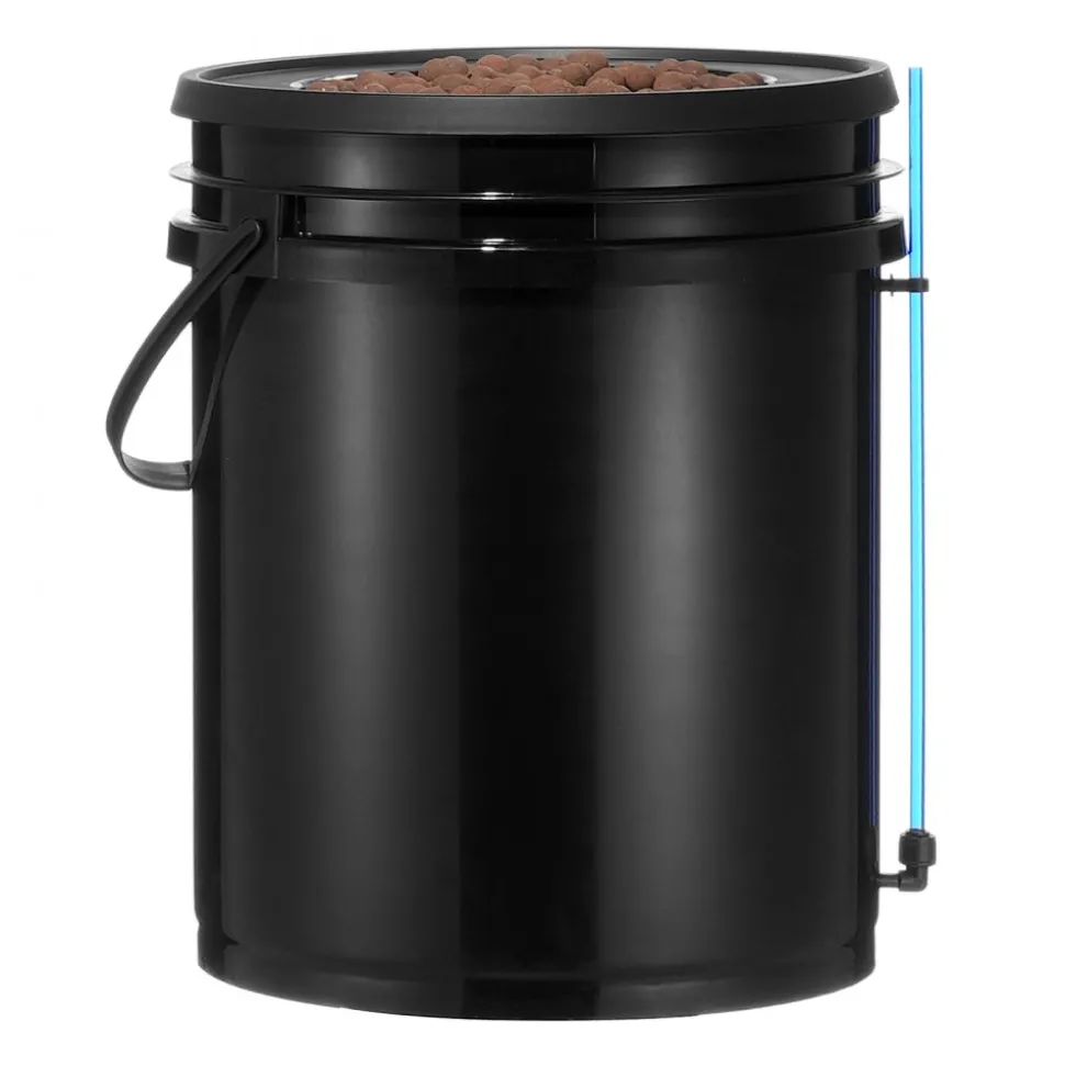 VEVOR RDWC Hydroponics Grow System, Hydroponic Growing Kit with Top Drip, Recirculating Deep Water Culture 4 Buckles and 1 Reservoir, with Air Pump and Water Level Device for Leafy Vegetables
