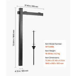 VEVOR Real Estate Sign Post, 6 ft Tall, PVC Realtor Yard Sign Holder with 36 in Arm Holds up to 24 in, Easy to Install, Wind-Resistant, for Open House and Home, Yard, Road, Outdoor, Black (No Signs)