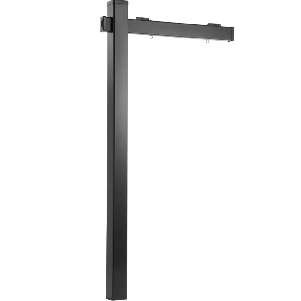 VEVOR Real Estate Sign Post, 6 ft Tall, PVC Realtor Yard Sign Holder with 36 in Arm Holds up to 24 in, Easy to Install, Wind-Resistant, for Open House and Home, Yard, Road, Outdoor, Black (No Signs)