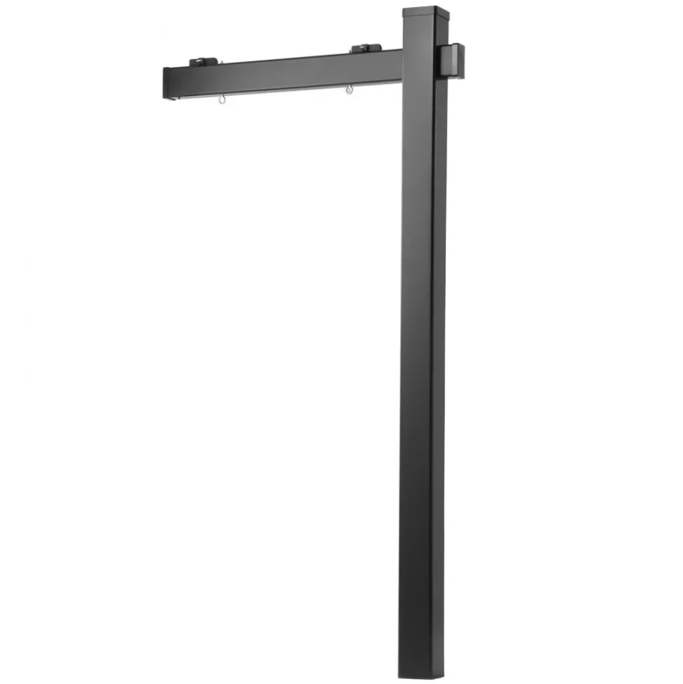 VEVOR Real Estate Sign Post, 6 ft Tall, PVC Realtor Yard Sign Holder with 36 in Arm Holds up to 24 in, Easy to Install, Wind-Resistant, for Open House and Home, Yard, Road, Outdoor, Black (No Signs)