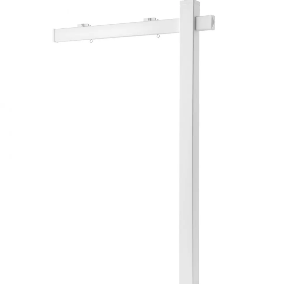 VEVOR Real Estate Sign Post, 6 ft Tall, PVC Realtor Yard Sign Holder with 47 in Arm Holds up to 36 in, Easy to Install, Wind-Resistant, for Open House and Home, Yard, Road, Outdoor, White (No Signs)