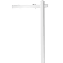 VEVOR Real Estate Sign Post, 6 ft Tall, PVC Realtor Yard Sign Holder with 47 in Arm Holds up to 36 in, Easy to Install, Wind-Resistant, for Open House and Home, Yard, Road, Outdoor, White (No Signs)