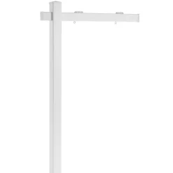 VEVOR Real Estate Sign Post, 6 ft Tall, PVC Realtor Yard Sign Holder with 47 in Arm Holds up to 36 in, Easy to Install, Wind-Resistant, for Open House and Home, Yard, Road, Outdoor, White (No Signs)
