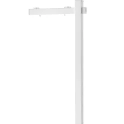 VEVOR Real Estate Sign Post, 6 ft Tall, PVC Realtor Yard Sign Holder with 36 in Arm Holds up to 24 in, Easy to Install, Wind-Resistant, for Open House and Home, Yard, Road, Outdoor, White (No Signs)