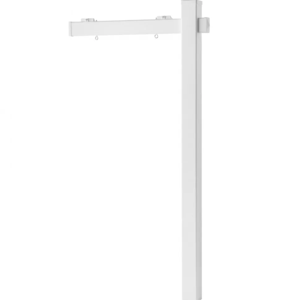 VEVOR Real Estate Sign Post, 2-Pack, 6 ft Tall, PVC Realtor Yard Sign Holder with 36 in Arm Holds up to 24 in, Easy to Install, Wind-Resistant, for Open House and Home, Yard, Road, White (No Signs)