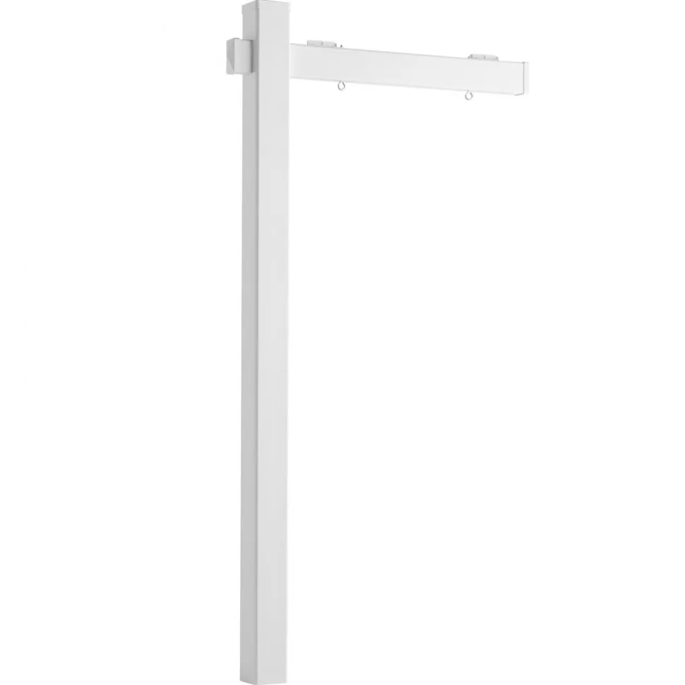 VEVOR Real Estate Sign Post, 2-Pack, 6 ft Tall, PVC Realtor Yard Sign Holder with 36 in Arm Holds up to 24 in, Easy to Install, Wind-Resistant, for Open House and Home, Yard, Road, White (No Signs)