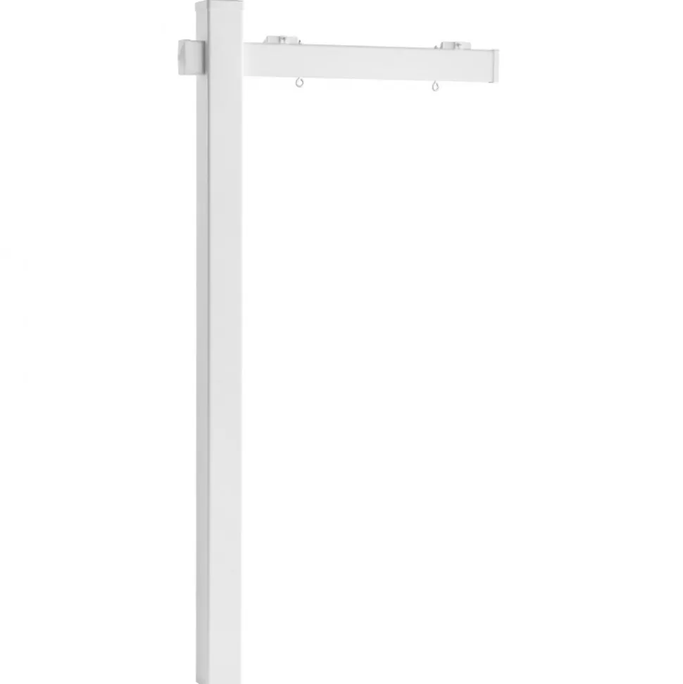 VEVOR Real Estate Sign Post, 2-Pack, 6 ft Tall, PVC Realtor Yard Sign Holder with 36 in Arm Holds up to 24 in, Easy to Install, Wind-Resistant, for Open House and Home, Yard, Road, White (No Signs)