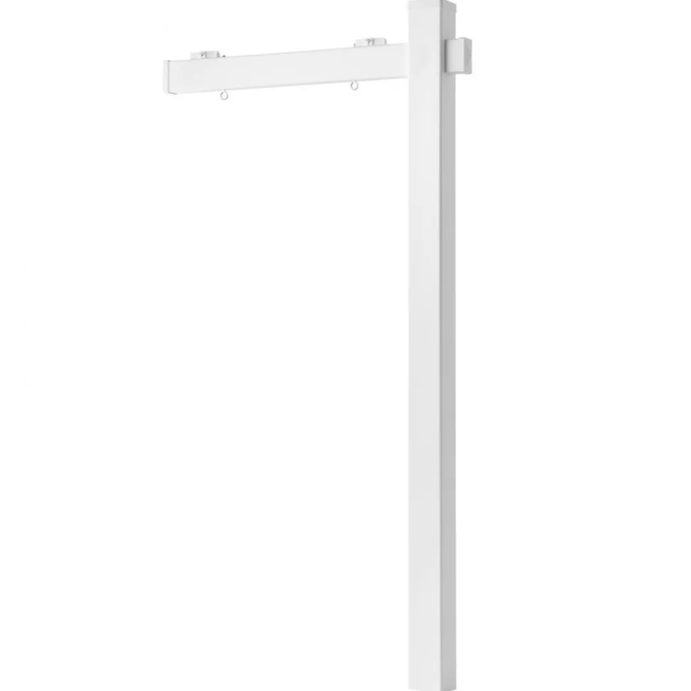 VEVOR Real Estate Sign Post, 2-Pack, 6 ft Tall, PVC Realtor Yard Sign Holder with 36 in Arm Holds up to 24 in, Easy to Install, Wind-Resistant, for Open House and Home, Yard, Road, White (No Signs)