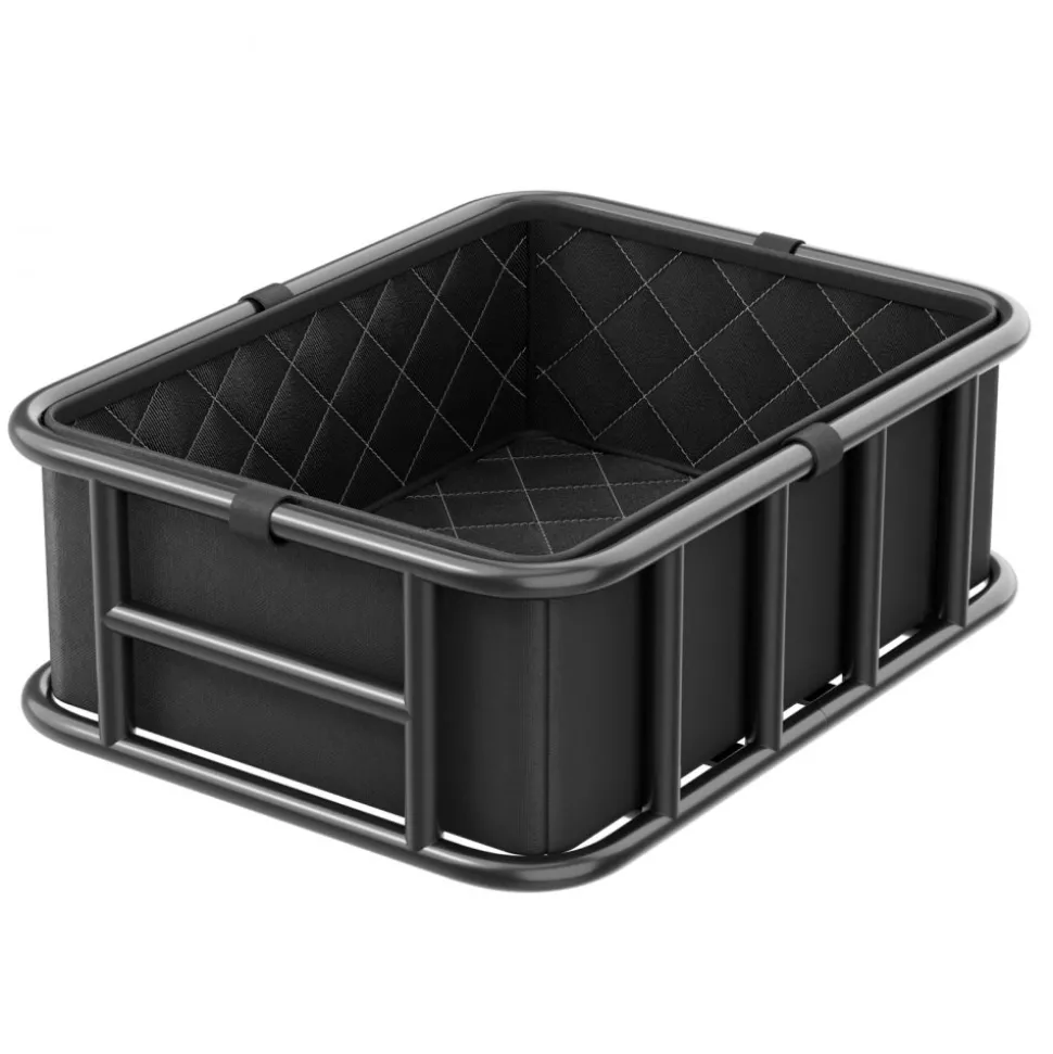 VEVOR Rear Bike Basket, Medium Bicycle Basket with Cargo Net, Liner & Waterproof Cover, Heavy Duty Bike Back Basket for Adult Women/Men Carrying Dogs, Pets, Fruit & Grocery, Mounting Tools Included