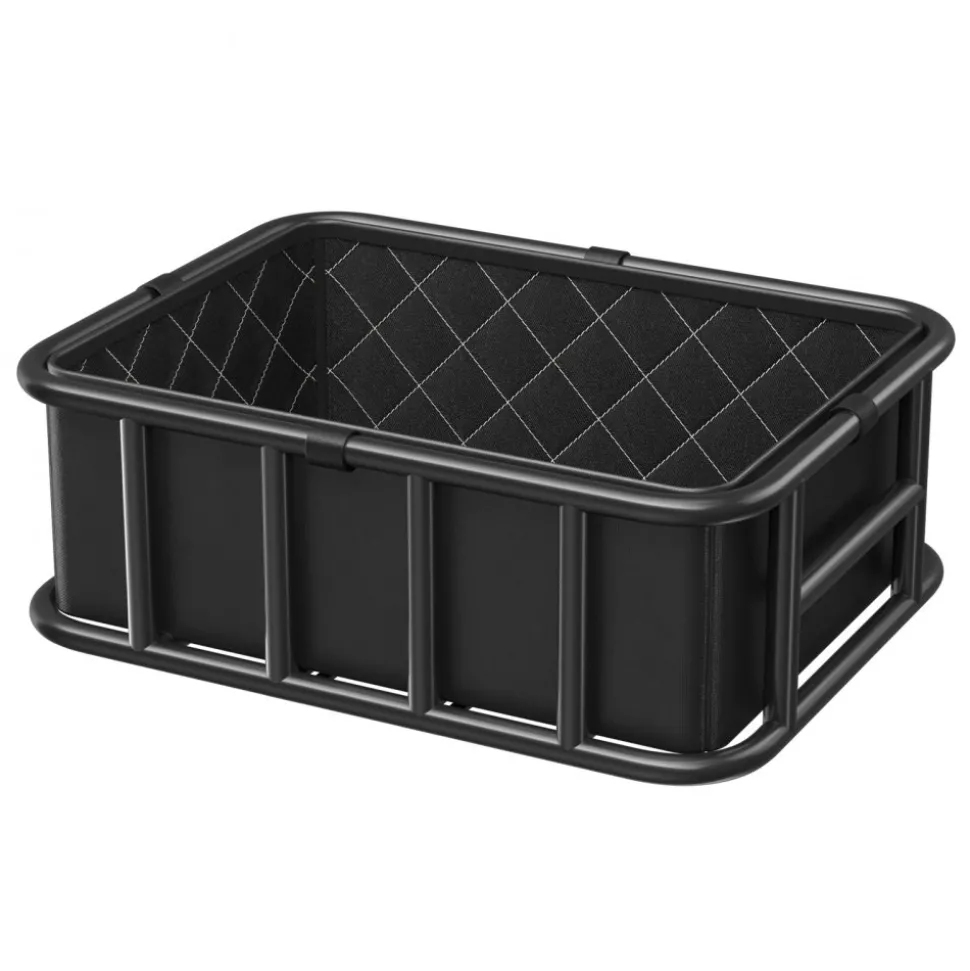 VEVOR Rear Bike Basket, Medium Bicycle Basket with Cargo Net, Liner & Waterproof Cover, Heavy Duty Bike Back Basket for Adult Women/Men Carrying Dogs, Pets, Fruit & Grocery, Mounting Tools Included