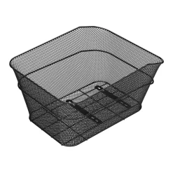 VEVOR Rear Bike Basket, Wire Mesh Bicycle Basket with Cargo Net & Waterproof Cover, Durable Metal Bike Back Basket, Fits Most Rear Bike Racks, Mounting Tools Included