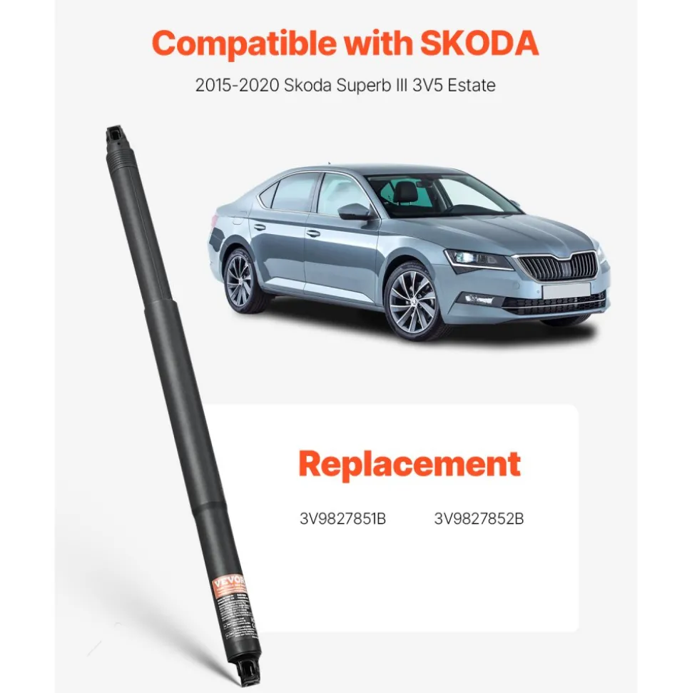 VEVOR Rear Left & Right Tailgate Power Lift Support, Compatible with 2015-2020 Skoda Superb III 3V5 Estate, Electric Tailgate Liftgate Power Hatch Shock Strut Replace OE# 3V9827851B 3V9827852B (2PCS)