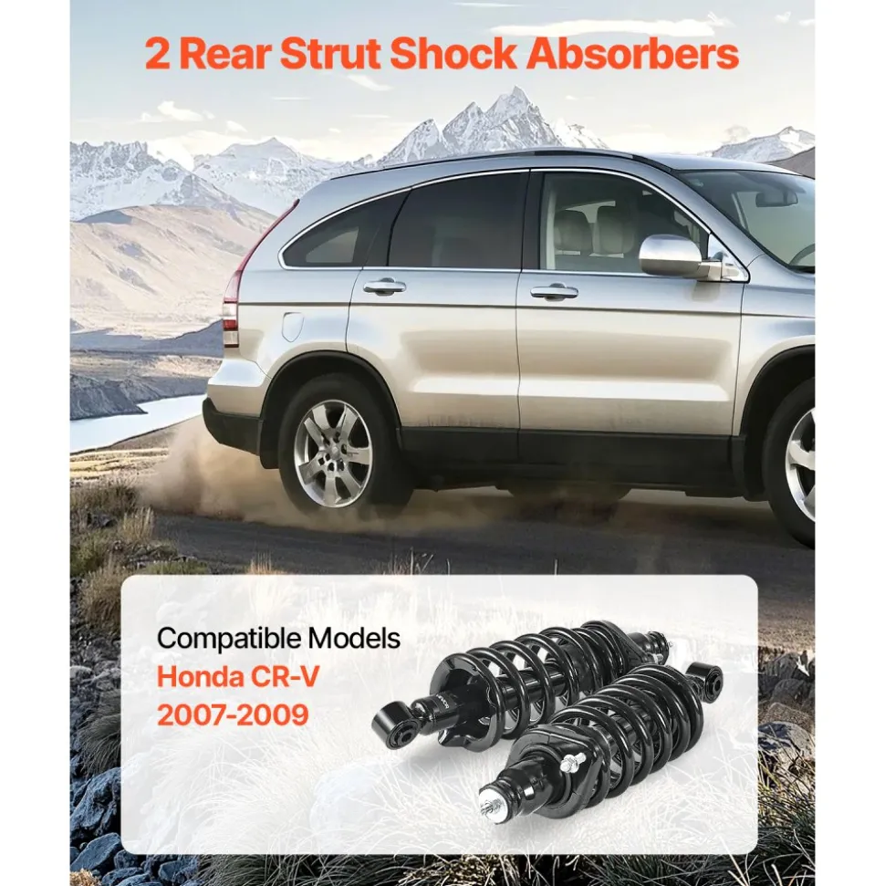 VEVOR Rear Shock Absorber Strut Assembly, 2Pcs Shock and Strut Assembly with Coil Spring, Compatible with 2007-2009 Honda CR-V Models, Automotive Replacement Struts for OE 172497L 172497R