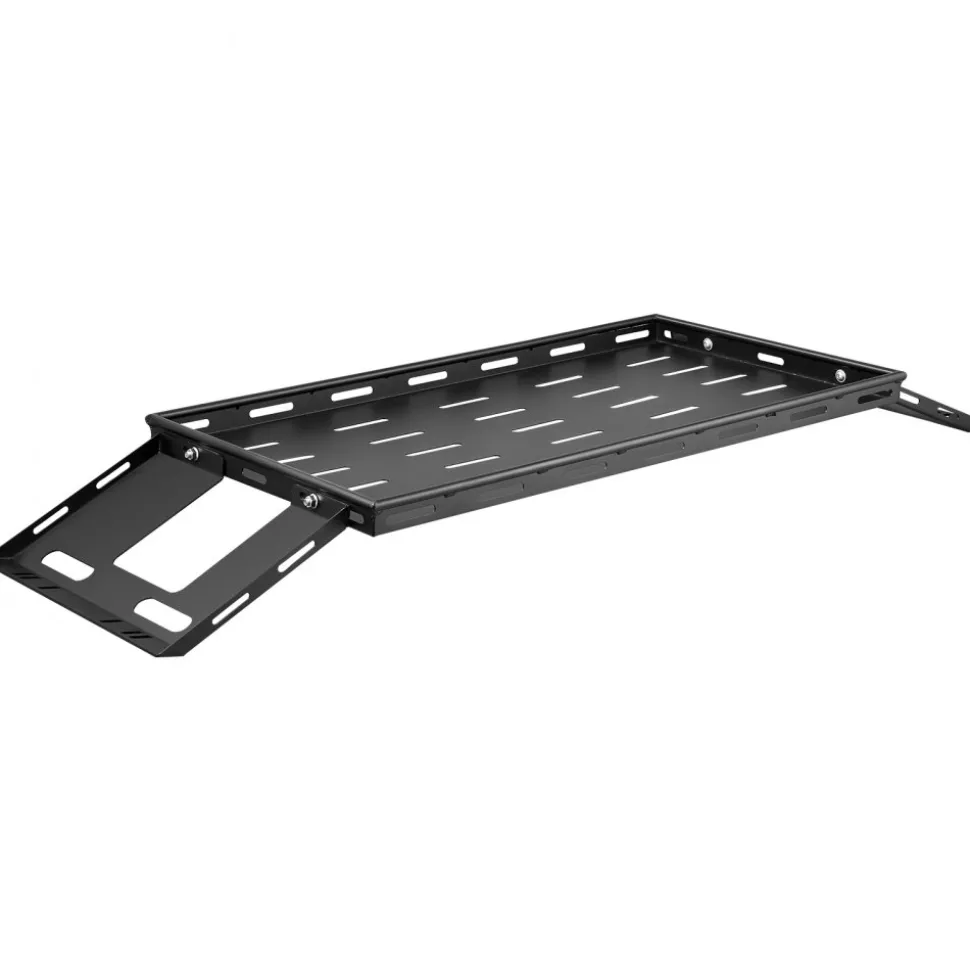 VEVOR Rear Trunk Cargo Rack, for 2007-2024 Jeep Wrangler JK 4-Door Hardtops, 300 lbs Capacity, Carbon Steel Basket Tray Interior Storage Luggage Carrier with Net, Shelf Stand Organizer for Camping Trip Gear, Black