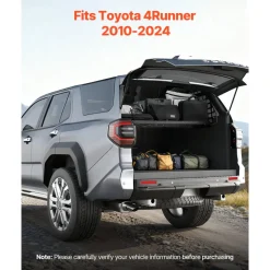 VEVOR Rear Trunk Cargo Rack, for 2010-2024 Toyota 4Runner, 220 lbs Capacity, Aluminum Alloy Basket Tray Interior Storage Luggage Carrier, Adjustable Height Shelf Stand Organizer for Camping Trip Gear