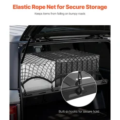 VEVOR Rear Trunk Cargo Rack with Net for 2021-2024 Ford Bronco 4 Door Hardtops (Exclude Bronco Sport), 300 lbs Capacity, Carbon Steel Basket Tray Interior Storage Luggage Carrier