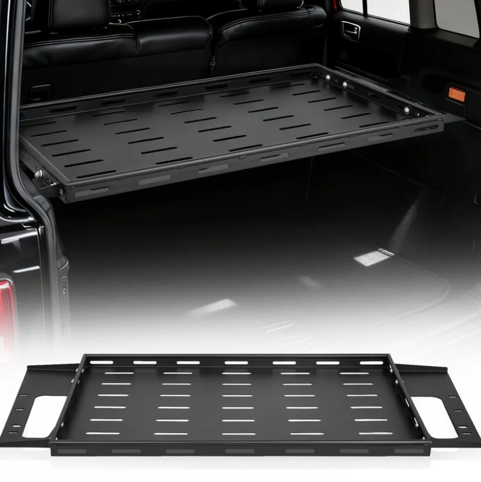 VEVOR Rear Trunk Cargo Rack with Net for 2021-2024 Ford Bronco 4 Door Hardtops (Exclude Bronco Sport), 300 lbs Capacity, Carbon Steel Basket Tray Interior Storage Luggage Carrier