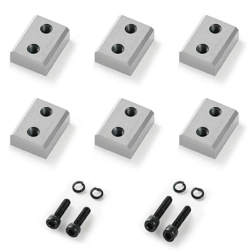 VEVOR Rebar Cutter Blades, 6 Pcs Replacement Jaw Blades for 3/4Inch 20mm #6 Electric Rebar Cutter, Double-sided, CR12MOV High-Hardness Steel, Fast Efficient with Screws and Spring Washer, Silver
