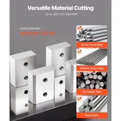 VEVOR Rebar Cutter Blades, 6 Pcs Replacement Jaw Blades for 3/4Inch 20mm #6 Electric Rebar Cutter, Double-sided, CR12MOV High-Hardness Steel, Fast Efficient with Screws and Spring Washer, Silver