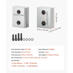 VEVOR Rebar Cutter Blades, 6 Pcs Replacement Jaw Blades for 3/4Inch 20mm #6 Electric Rebar Cutter, Double-sided, CR12MOV High-Hardness Steel, Fast Efficient with Screws and Spring Washer, Silver