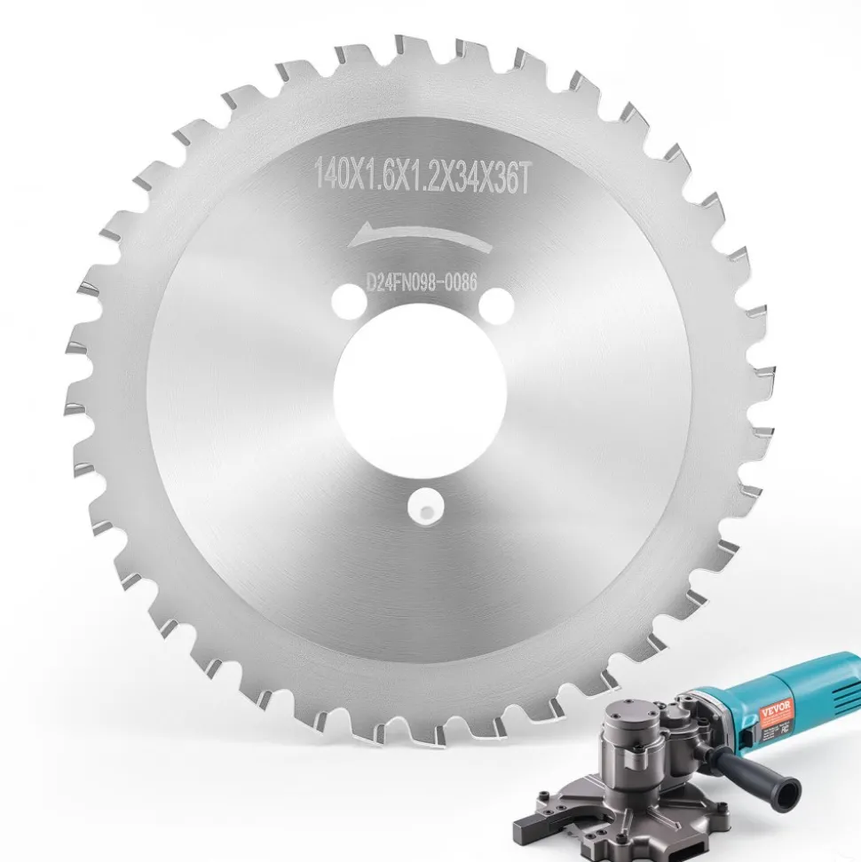 VEVOR Rebar Cutter Blades Replacement for Electric Rebar Cutting Saw, 36 Teeth High-Hardness Heat-Treated Steel Cermet Tipped Blade , Fast Even for Aluminum,Copper Pipe, Arbor 34 mm/ 1-11/32 in