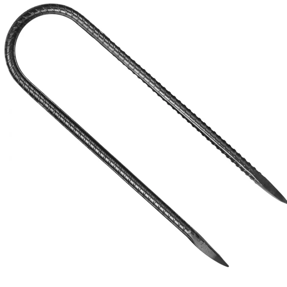 VEVOR Rebar Stakes, 10-Inch, Heavy-Duty 0.32 in Diameter U Shape, Galvanized Steel Ground Anchors with Chisel Point End & Rust-Resistant Coating, for Gardening Support, Fence, Camping Tents (12-Pack)