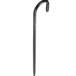VEVOR Rebar Stakes, 16-Inch, Heavy-Duty 0.4 in Diameter J Hook, Galvanized Steel Ground Anchors with Chisel Point End & Rust-Resistant Coating, for Gardening Support, Fence, Camping Tents (24-Pack)
