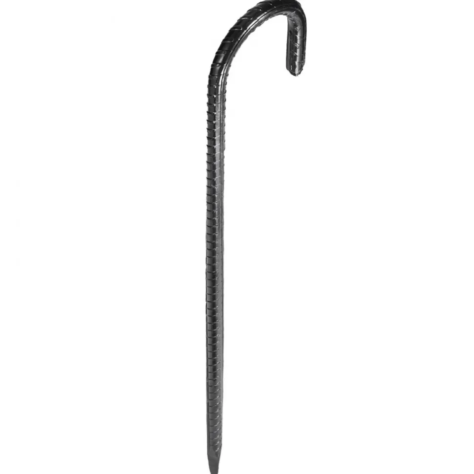 VEVOR Rebar Stakes, 16-Inch, Heavy-Duty 0.4 in Diameter J Hook, Galvanized Steel Ground Anchors with Chisel Point End & Rust-Resistant Coating, for Gardening Support, Fence, Camping Tents (24-Pack)