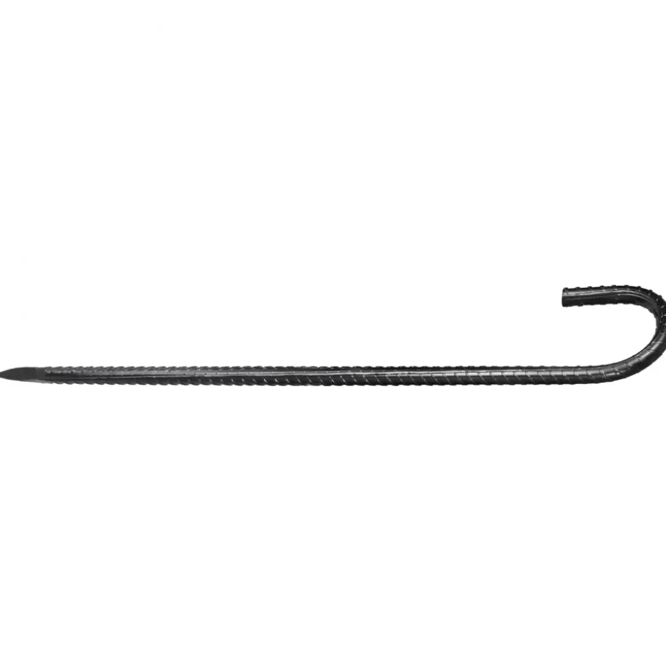 VEVOR Rebar Stakes, 16-Inch, Heavy-Duty 0.4 in Diameter J Hook, Galvanized Steel Ground Anchors with Chisel Point End & Rust-Resistant Coating, for Gardening Support, Fence, Camping Tents (24-Pack)