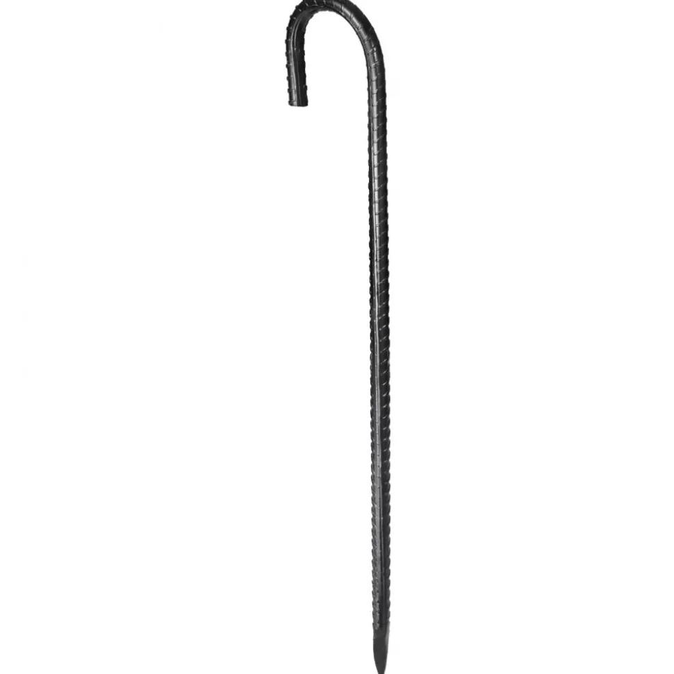 VEVOR Rebar Stakes, 16-Inch, Heavy-Duty 0.4 in Diameter J Hook, Galvanized Steel Ground Anchors with Chisel Point End & Rust-Resistant Coating, for Gardening Support, Fence, Camping Tents (24-Pack)