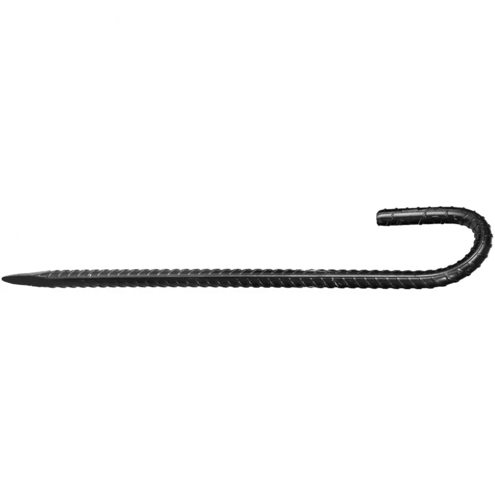 VEVOR Rebar Stakes, 12-Inch, Heavy-Duty 0.4 in Diameter J Hook, Galvanized Steel Ground Anchors with Chisel Point End & Rust-Resistant Coating, for Gardening Support, Fence, Camping Tents (16-Pack)