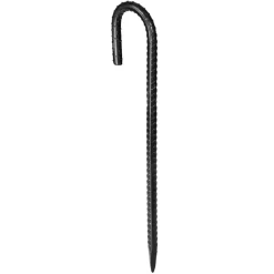 VEVOR Rebar Stakes, 12-Inch, Heavy-Duty 0.4 in Diameter J Hook, Galvanized Steel Ground Anchors with Chisel Point End & Rust-Resistant Coating, for Gardening Support, Fence, Camping Tents (16-Pack)