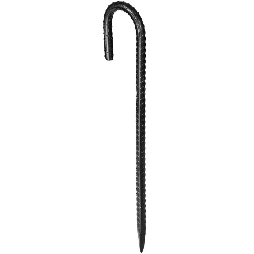 VEVOR Rebar Stakes, 12-Inch, Heavy-Duty 0.4 in Diameter J Hook, Galvanized Steel Ground Anchors with Chisel Point End & Rust-Resistant Coating, for Gardening Support, Fence, Camping Tents (16-Pack)