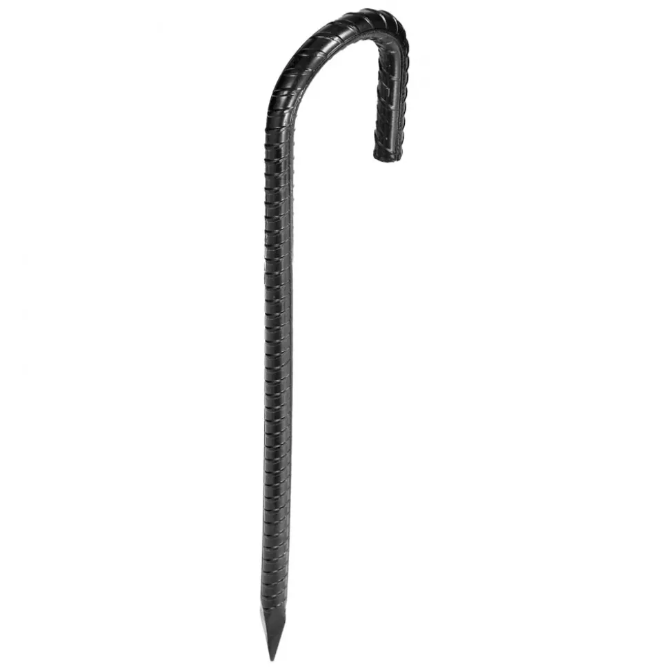 VEVOR Rebar Stakes, 12-Inch, Heavy-Duty 0.4 in Diameter J Hook, Galvanized Steel Ground Anchors with Chisel Point End & Rust-Resistant Coating, for Gardening Support, Fence, Camping Tents (16-Pack)