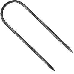 VEVOR Rebar Stakes, 12-Inch, Heavy-Duty 0.32 in Diameter U Shape, Galvanized Steel Ground Anchors with Chisel Point End & Rust-Resistant Coating, for Gardening Support, Fence, Camping Tents (8-Pack)