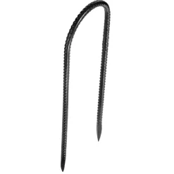 VEVOR Rebar Stakes, 12-Inch, Heavy-Duty 0.32 in Diameter U Shape, Galvanized Steel Ground Anchors with Chisel Point End & Rust-Resistant Coating, for Gardening Support, Fence, Camping Tents (8-Pack)