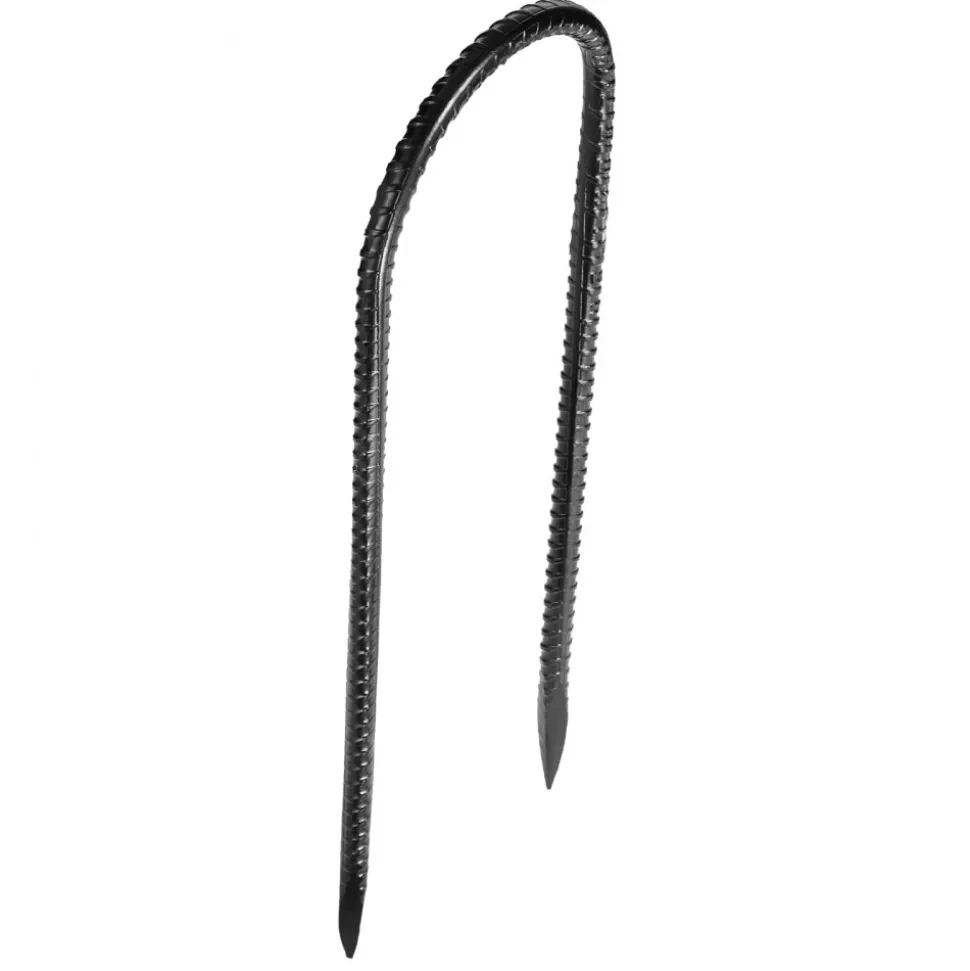 VEVOR Rebar Stakes, 12-Inch, Heavy-Duty 0.32 in Diameter U Shape, Galvanized Steel Ground Anchors with Chisel Point End & Rust-Resistant Coating, for Gardening Support, Fence, Camping Tents (8-Pack)
