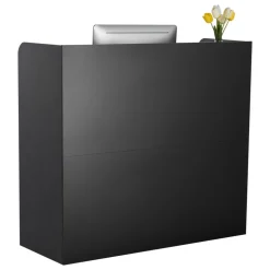 VEVOR Reception Desk, 47 Inch Rectangular Front Counter Table, Office Reception Counter with Lockable Drawer and Storage Cabinet, for Checkout, Lobby, Beauty Salon and Office, Black