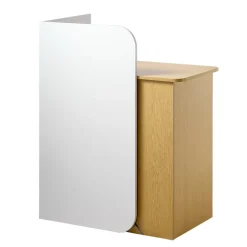 VEVOR Reception Desk, 31.5 inch Rectangular Front Counter Table, Modern Office Reception Desk with LED Light, 2 Drawers & Power Outlets, Retail Counter Table for Checkout, Lobby, Beauty Salon, Office