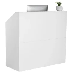 VEVOR Reception Desk, 46 Inch Rectangular Front Counter Table, Office Reception Desk, Retail Counter and Front Reception Counter, for Checkout, Lobby, Beauty Salon and Office, White