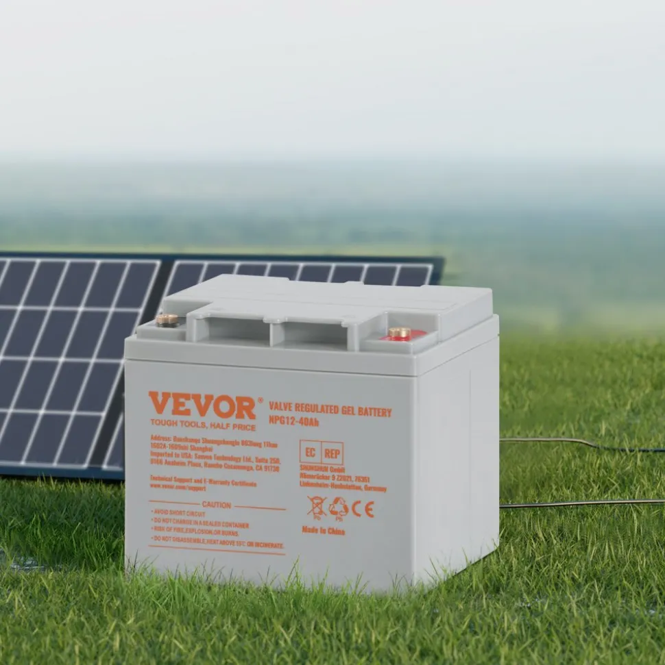 VEVOR Rechargeable AGM Marine Battery, 12V 40AH, with 400A Discharge Current, Ideal for Mobility Scooters, Electric Wheelchairs, Go-Karts, and e-Bikes