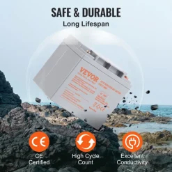 VEVOR Rechargeable AGM Marine Battery, 12V 40AH, with 400A Discharge Current, Ideal for Mobility Scooters, Electric Wheelchairs, Go-Karts, and e-Bikes