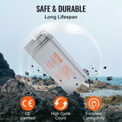VEVOR Rechargeable AGM Marine Battery, 12V 200 AH, Designed for RV Solar Marine Off-Grid Use, UPS Backup, with a Self-Discharge Rate, 1400A Current