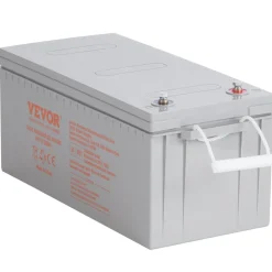 VEVOR Rechargeable AGM Marine Battery, 12V 200 AH, Designed for RV Solar Marine Off-Grid Use, UPS Backup, with a Self-Discharge Rate, 1400A Current