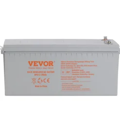 VEVOR Rechargeable AGM Marine Battery, 12V 200 AH, Designed for RV Solar Marine Off-Grid Use, UPS Backup, with a Self-Discharge Rate, 1400A Current