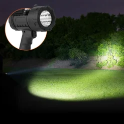 VEVOR Rechargeable Spotlight Flashlight, 200,000 Lumens, IP67 Waterproof Handheld LED Spot Light, Super Bright Portable Searchlight with 4 Modes Detachable Lens USB Port, for Hunting Boating Camping